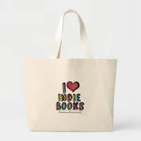 Heart Those Indie Books Large Tote Bag