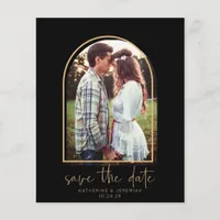 Budget Elegant Arch Black Gold Save the Date