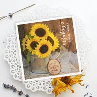 Sunflowers and Garden Watering Can Bridal Shower Napkins