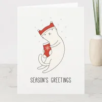 Adorable Seasons Greetings Cat Card