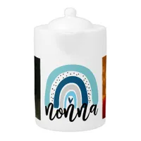 Cute Nonna Rainbow Custom Photo Teapot