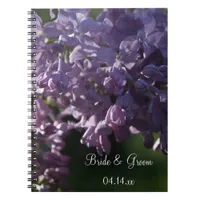 Purple Lilac Flowers Wedding Notebook
