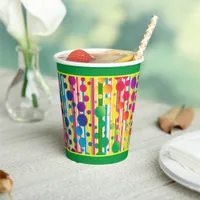 [Beatnik Bubbles] Retro Polka Dot Stripe - Green Paper Cups