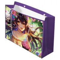 Pretty Anime Girl Birthday  Large Gift Bag