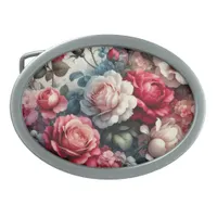 Timeless Rose Floral Charm Belt Buckle