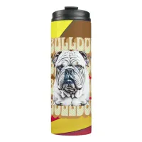 English Bulldog with Retro Font Thermal Tumbler