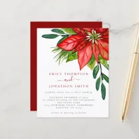 Budget Christmas Wedding Poinsettia Wedding Invite