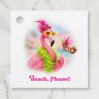 Beach Please Flamingo Bachelorette Party Favor Tags