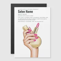 Pink and Gold Glam Chic Beauty Salon Opening Magnetic Invitation