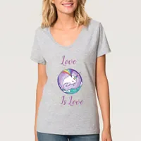 Love is Love Rainbow Narwhale T-Shirt