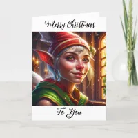 Merry Christmas To You | Adorable Elf Thank You Card