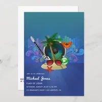 Tropical Music Fest Island Graduation Party Invitation