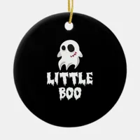 Little Boo In Halloween Cool Graphic Ceramic Ornament
