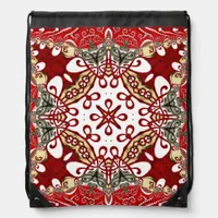 Modern Red Batik Art  Drawstring Bag