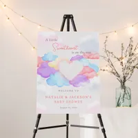 Dreamy Cloud Little Sweetheart Baby Shower Welcome Foam Board