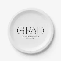 Modern Minimalist Typography Graduation Paper Plates