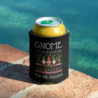 Funny Colorful Pixelated Gnome for the Holidays Can Cooler