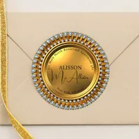Gilded Glamour Diamond Gold Return Address Label