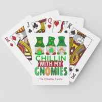 Funny Chillin with My Gnomies St Patricks Day Poker Cards