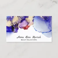 *~*  Luxe Abstract Lavender Gold Gilded Blue Bold Business Card