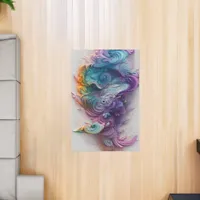 Wavy Rainbow Pastels AI Art Rug