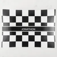 Black and White Checkerboard ID148 Trinket Tray