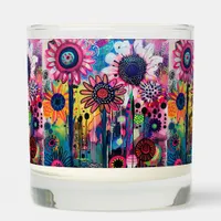 Colorful Doodle Flower Scented Jar Candle