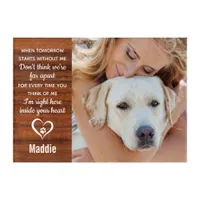 Rustic Personalized Dog Pet Memorial Photo Acrylic Print
