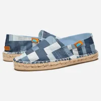 Patchwork Blue White Denim Pattern Espadrilles