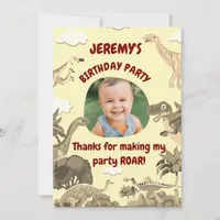 Dino Birthday Thank You Card – Kids