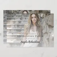 Graduation Modern Script Photo Party Invitation