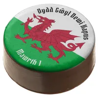 Happy St. David's Day Red Dragon Welsh Flag Chocolate Covered Oreo