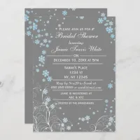 Mod Blue Gray Winter Bridal shower invite