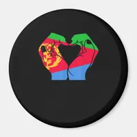 Hands Heart With Eritrean Flag Magnet