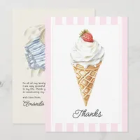 Ice Cream Beach Party Coastal Summer Birthday Thank You Card