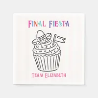 Final Fiesta Sombrero Cupcake Bachelorette Party Napkins