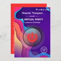 Futuristic Geometric Virtual Birthday Party Invitation