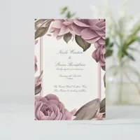 Together Forever Mauve Floral Wedding Invitation