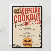 Friendsgiving Halloween Fall Thanksgiving BBQ Invitation