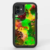 Digital Pour Painting Autumn Colors Fluid Art OtterBox Defender iPhone 11 Case