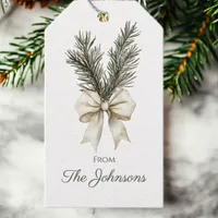 Woodland Rustic Pine Branch Personalized Christmas Gift Tags