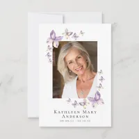 3.5x5" Butterflies Photo Funeral Memorial Prayer  Note Card