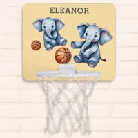 Cute Elephants Picture Personalized Mini Basketball Hoop