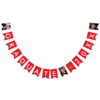 Graduate Name Year Photos Custom Graduation Red Bunting Flags