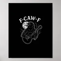 F Caw F Funny Crow Guitar Halloween Vintage Style Poster