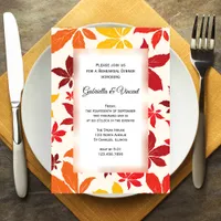 Bright Fall Leaves Wedding Rehearsal Dinner Invitation