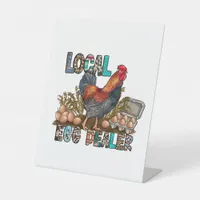 Colorful Local Chicken Eggs Dealer Pedestal Sign