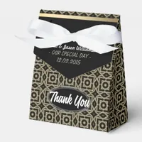 Gold Black Geometric Art Deco Thank You Party Favor Boxes