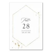 Gold Geometric Wedding Table Number