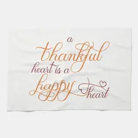 thankful heart is a happy heart thanksgiving kitchen towel